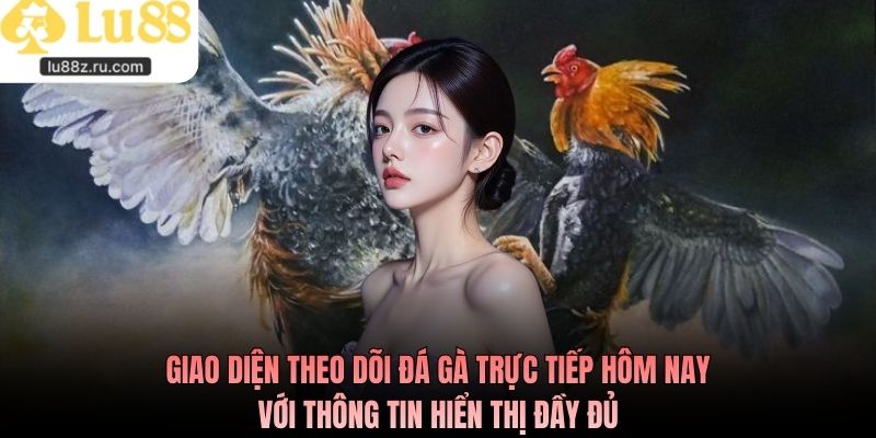 Giao diện theo dõi đá gà trực tiếp hôm nay với thông tin hiển thị đầy đủ